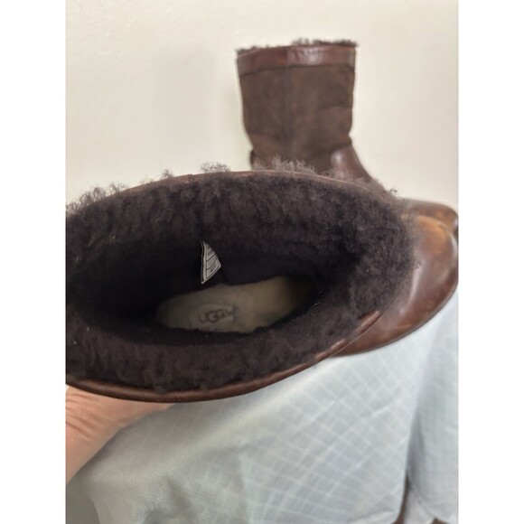 UGG Australia 5485 Brown Leather Shearling Winter Boots Men Size 8 main image 6